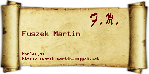 Fuszek Martin névjegykártya
